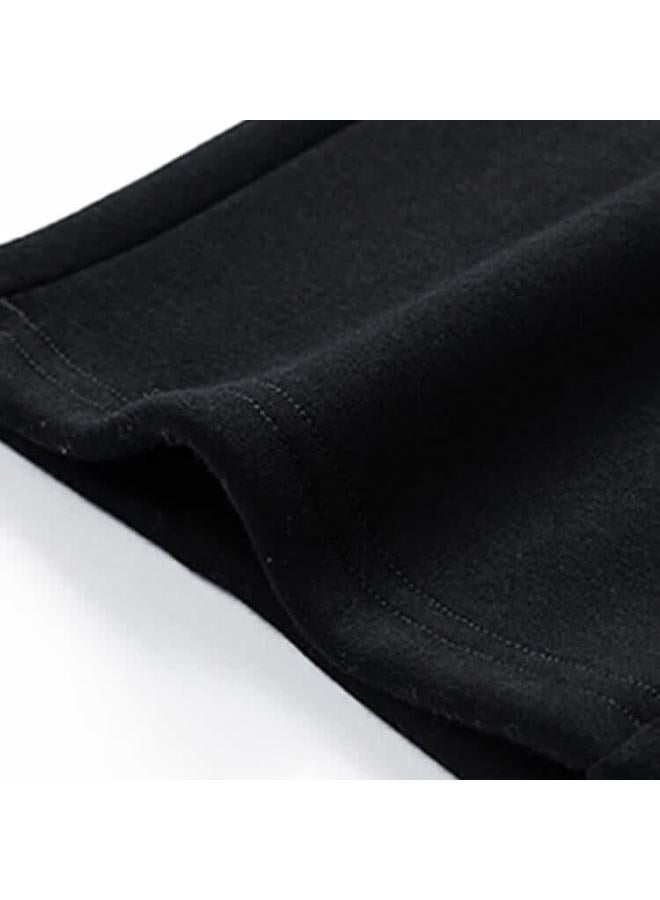 Nasa Marvel Men's Autumn Winter Fleece Lined Loose Fit Large Size Straight Leg Sweatpants Casual Trousers Black S - Image 3