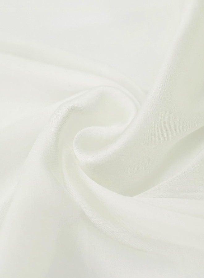 vimate White Satin Square Scarf-Women'S Fashion 27'' Silk Feeling Hair Head Scarf for Neck Wrap (Style 40-White) - Image 2