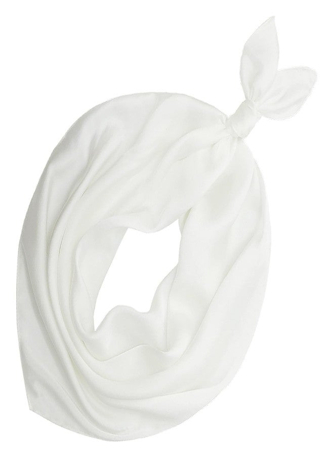 vimate White Satin Square Scarf-Women'S Fashion 27'' Silk Feeling Hair Head Scarf for Neck Wrap (Style 40-White) - Image 4