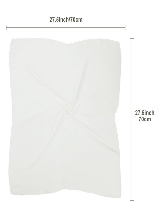 vimate White Satin Square Scarf-Women'S Fashion 27'' Silk Feeling Hair Head Scarf for Neck Wrap (Style 40-White) - Image 5
