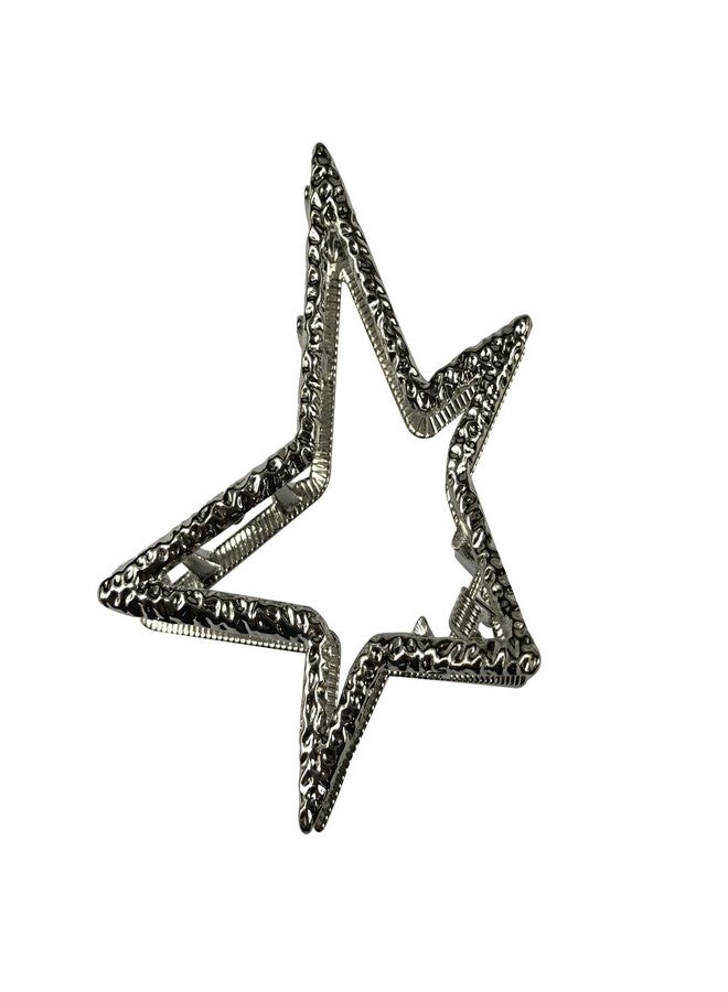 KINFENE Heart-shaped or Stars Metal Hair Clips Claw Jaw with Teeth Comb Strong Grip for Long Hair,Hair Stylish,French twist,Wedding (Stars, Silver) - Image 2