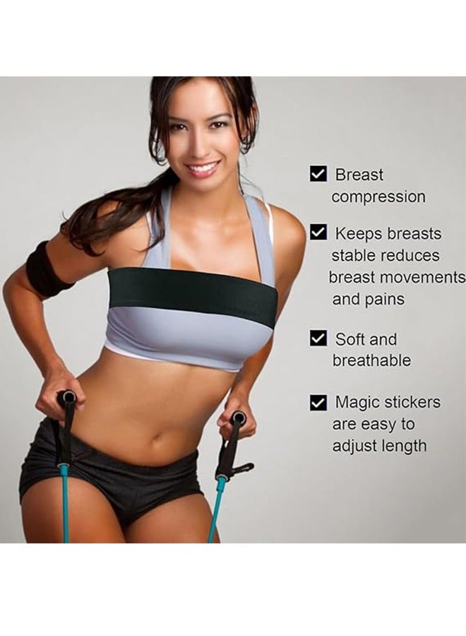 Sports Bra Band, Bra Support Band for Women, No-Bounce, Adjustable Extra Sports Bra Strap, Post Surgery Bra Strap, Sports Bra Alternative for Running u0026 Exercise, Stabilizer Band, Black, M Size - Image 2