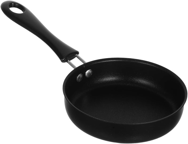 Healeved Mini Non-stick Frying Pan for Eggs and Breakfast, Thickened 12cm Dark-colored Skillet with Handle, Small Cookware Suitable for Home Kitchen Cooking - Image 1