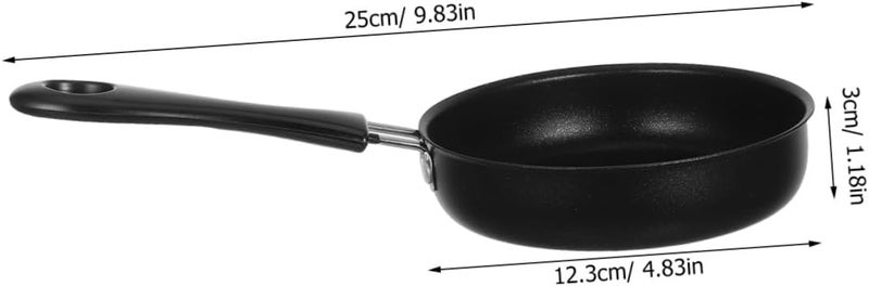 Healeved Mini Non-stick Frying Pan for Eggs and Breakfast, Thickened 12cm Dark-colored Skillet with Handle, Small Cookware Suitable for Home Kitchen Cooking - Image 2