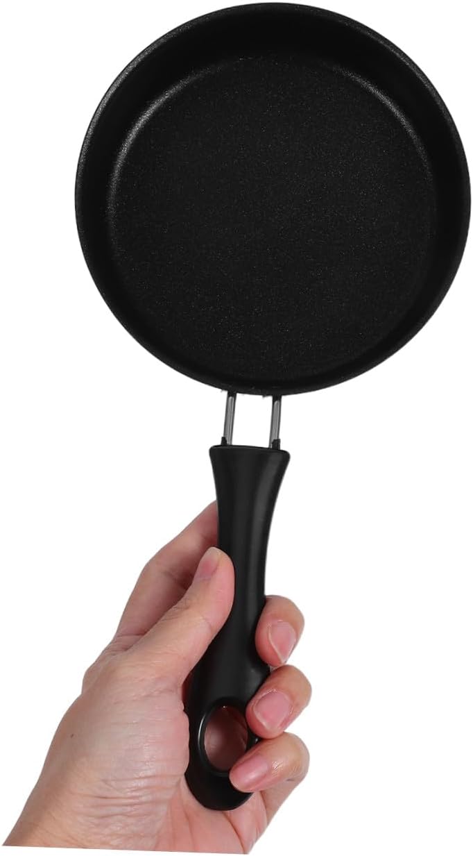 Healeved Mini Non-stick Frying Pan for Eggs and Breakfast, Thickened 12cm Dark-colored Skillet with Handle, Small Cookware Suitable for Home Kitchen Cooking - Image 4