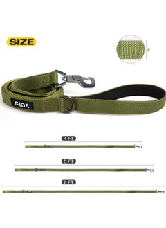 fida 4 FT Heavy Duty Dog Leash with 2 Comfortable Padded Handles, Traffic Handle & Advanced Easy Snap Hook, Reflective Walking Lead for Large, Medium & Small Breed Dogs, Green  - Image 5