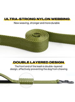 fida 4 FT Heavy Duty Dog Leash with 2 Comfortable Padded Handles, Traffic Handle & Advanced Easy Snap Hook, Reflective Walking Lead for Large, Medium & Small Breed Dogs, Green  - Image 3