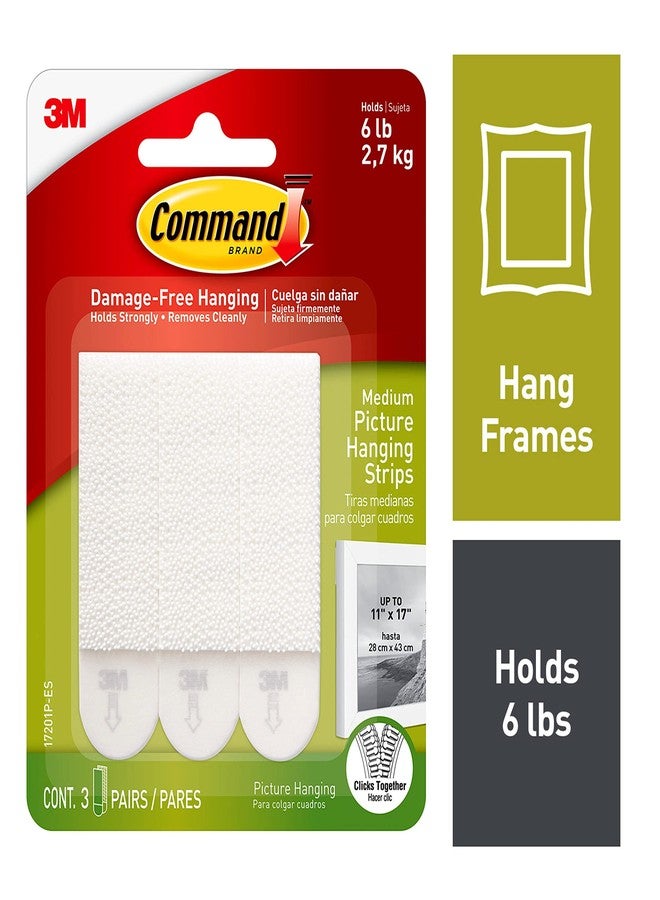 Command Medium Picture Hanging Strips, Indoor Use, White, Decorate Damage-Free, 6-Pack - Image 2