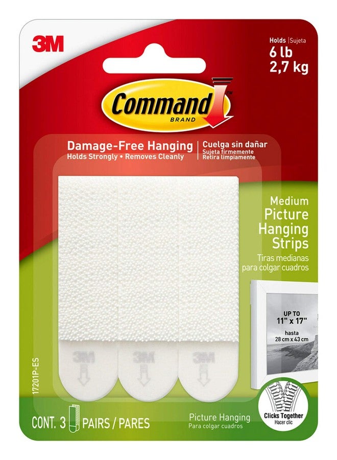 Command Medium Picture Hanging Strips, Indoor Use, White, Decorate Damage-Free, 6-Pack - Image 1