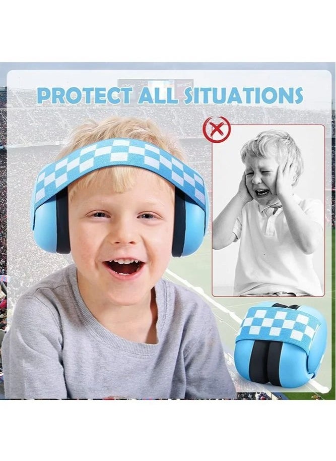 MIXDE - Baby Earmuffs With Adjustable Elastic Headband - Noise Reduction Soundproofing Ear Protector, 2 To 24 Months, Blue - Image 1