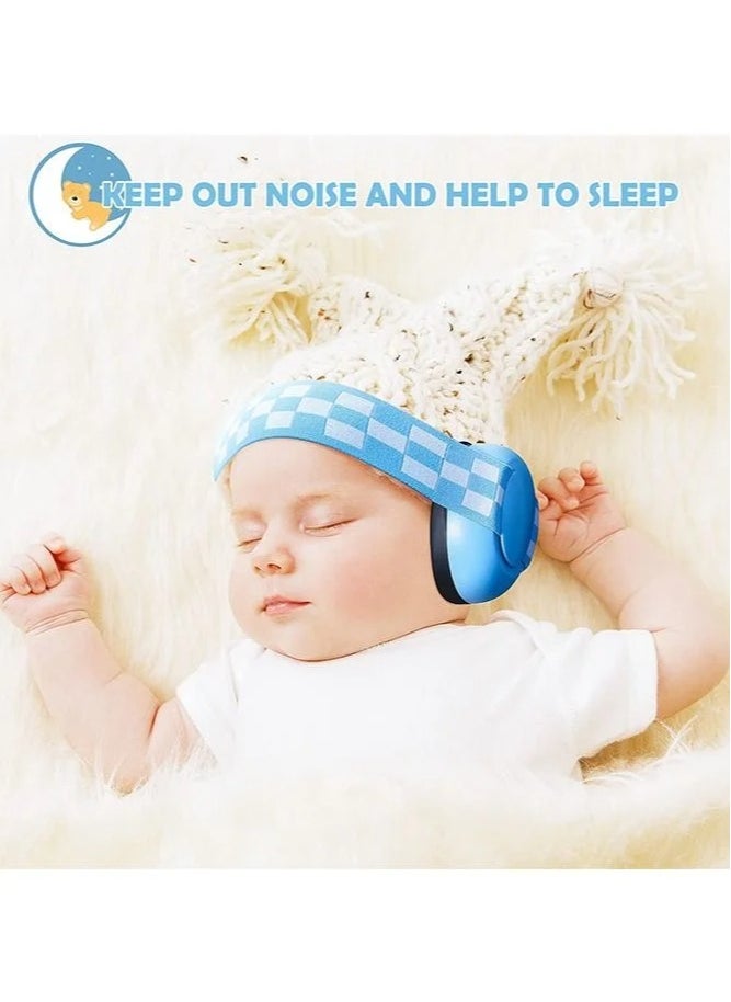 MIXDE - Baby Earmuffs With Adjustable Elastic Headband - Noise Reduction Soundproofing Ear Protector, 2 To 24 Months, Blue - Image 1