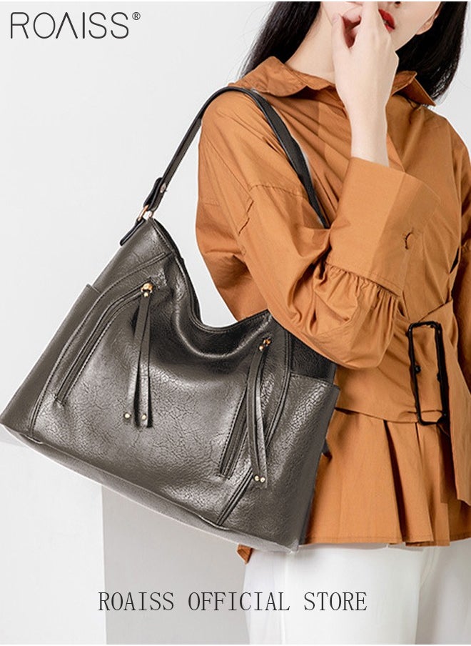 roaiss Large Crossbody Bags Ladies Shoulder Handbags Purse Set for Women Hobo Totes PU Leather Purses and Handbags Shoulder Bag Vegan Leather Tote  - Image 2