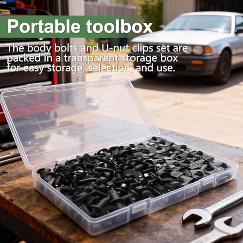 Bemaka 52Pcs Engine Under Cover Splash Shield Guard Body Bolts & Extruded U-Nut Clips Kit, Multipurpose Fender Bolts Fender Liner Clip Plastic Bumper Push Retainer Rivet Clips for Most Vehicles - Image 5