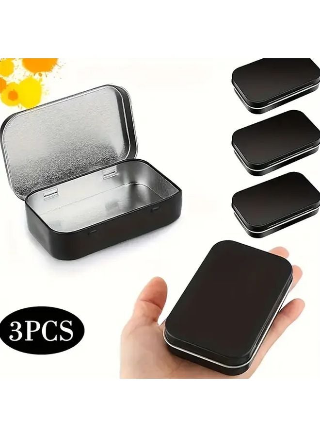 Golden 3Pcs Portable Metal Storage Box Set Rectangular Hinged Organizer For Jewelry Candy - Image 3