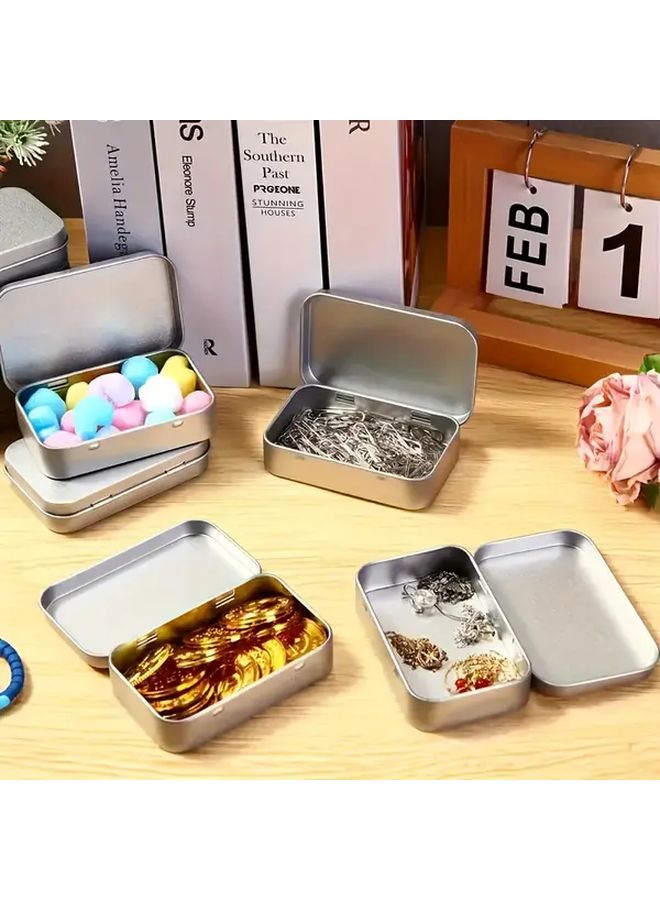 Golden 3Pcs Portable Metal Storage Box Set Rectangular Hinged Organizer For Jewelry Candy - Image 2