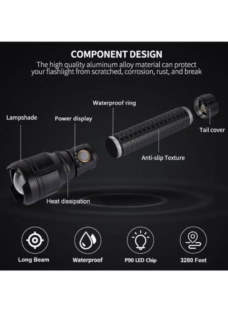 Dreamzon P90 Strong Light Zoom Flashlight Black - Image 3