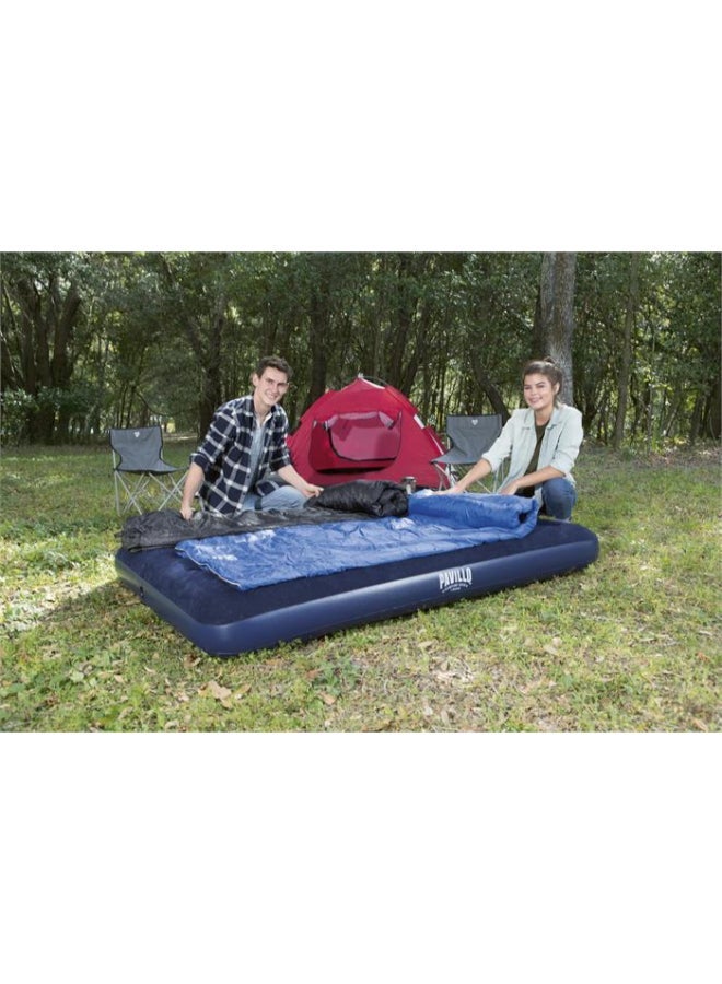 بست واي مرتبة هوائية قابلة للنفخ – سرير هوائي نفر ونص بسطح مخملي مريح للتخييم والاستخدام المنزلي – الأبعاد 191 × 137 × 22 سم - Image 2