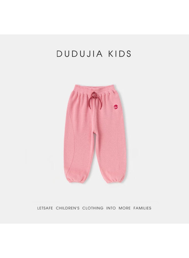 Dudu Kids 【7a Antibacterial】 Children's Pants Spring Girls Sports Pants Spring Boys Long Casual Pants Trendy Navy 100 - Image 5