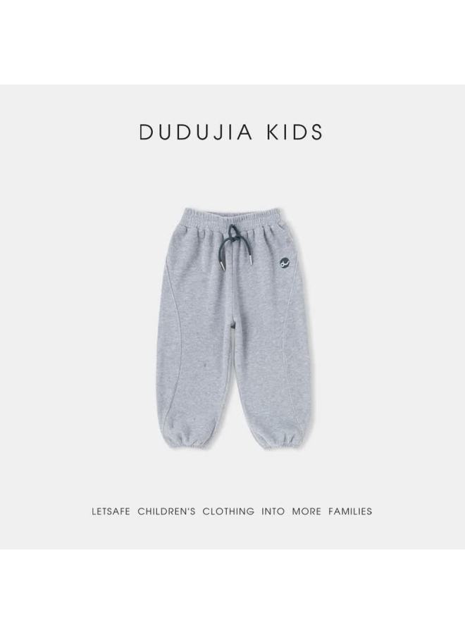 Dudu Kids 【7a Antibacterial】 Children's Pants Spring Girls Sports Pants Spring Boys Long Casual Pants Trendy Navy 100 - Image 4