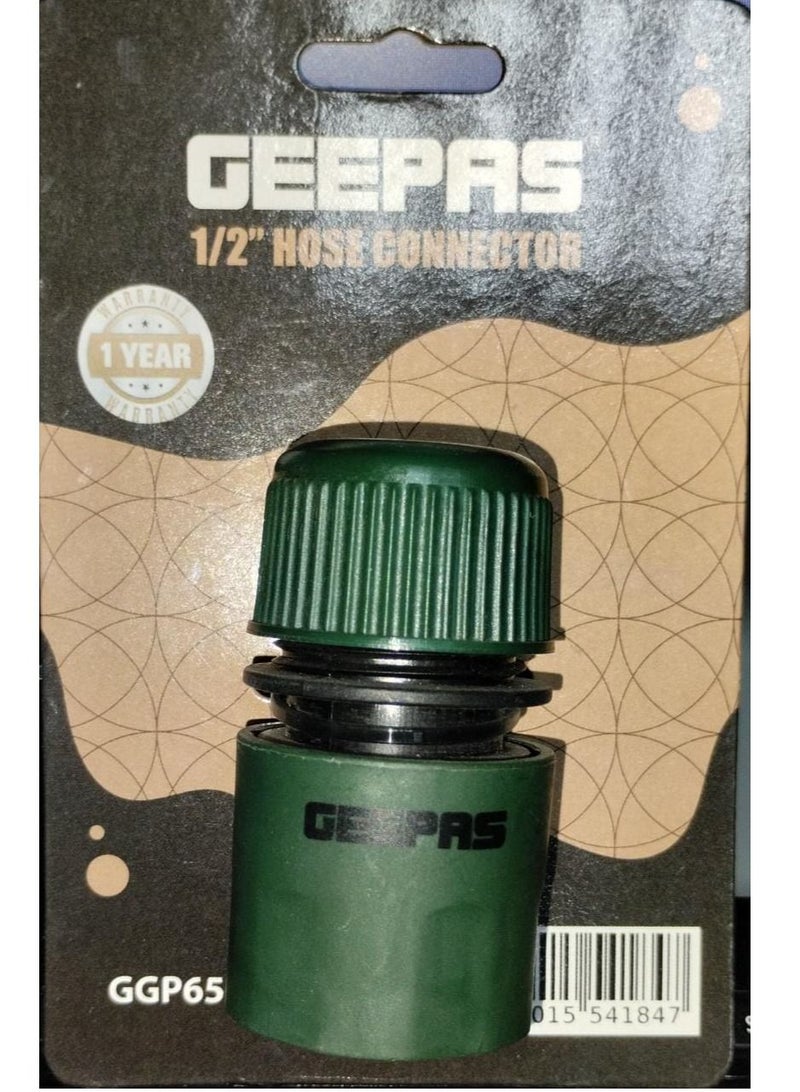 GEEPAS 1/2 Hose Connector, Hose Quick Connector, GGP65079 | Garden Hose Fitting Quick Connector | Quick Release Hose Connector