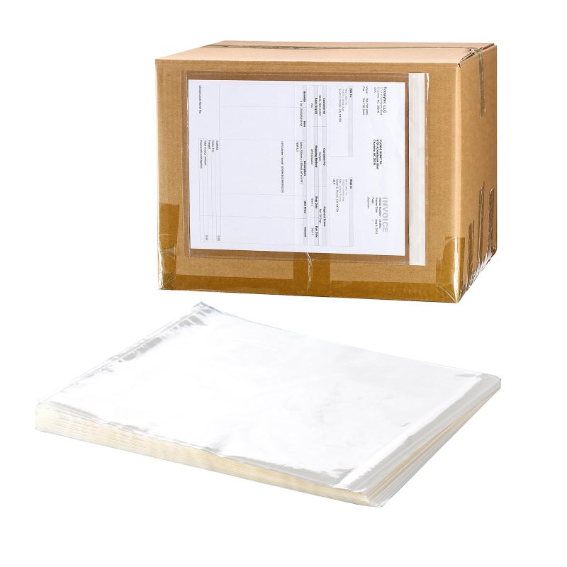 BEUYI 2.5 Mil Premium Clear 9.5'' x 12'' Packing List Envelopes, Adhesive Shipping Label/Documents Pouches/Sleeves for Full Page Letter-size (8.5''x11'') Papers (50 Pack) - Image 1