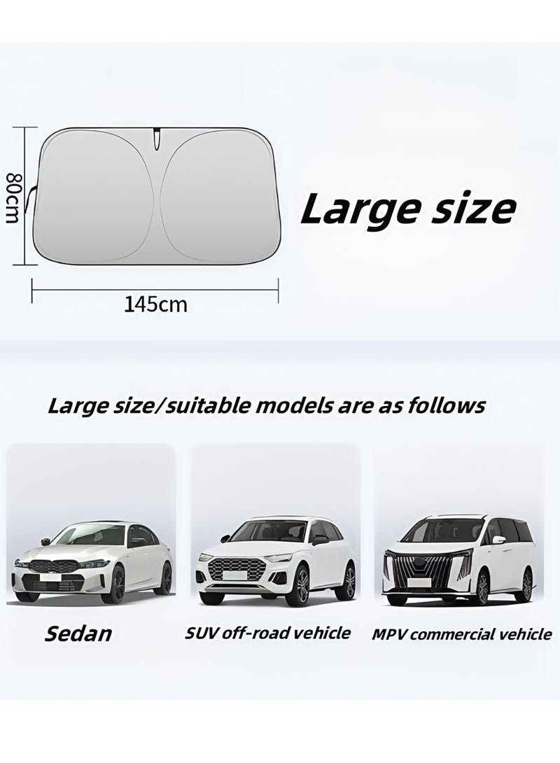Front windshield sun visor, foldable sunshade protective film, can block 99% of ultraviolet rays, suitable for most SUV, MPV, medium and large cars