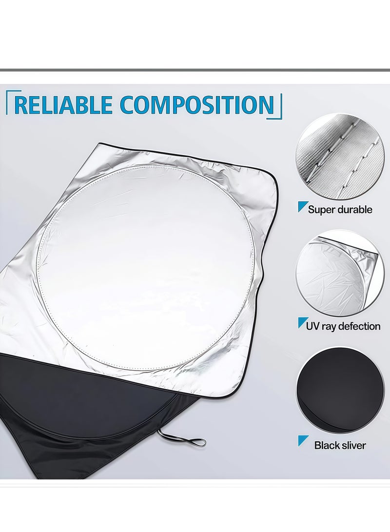 Front windshield sun visor, foldable sunshade protective film, can block 99% of ultraviolet rays, suitable for most SUV, MPV, medium and large cars