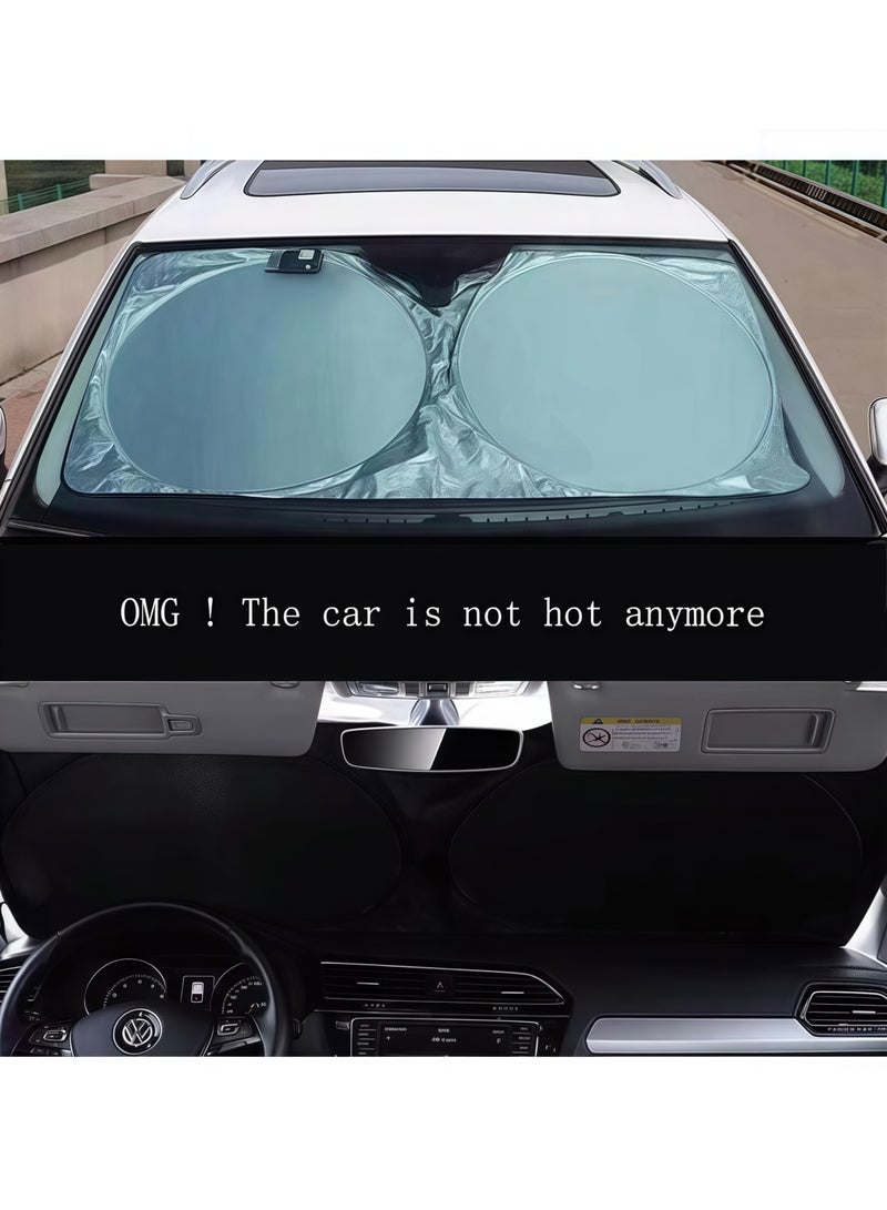 Front windshield sun visor, foldable sunshade protective film, can block 99% of ultraviolet rays, suitable for most SUV, MPV, medium and large cars