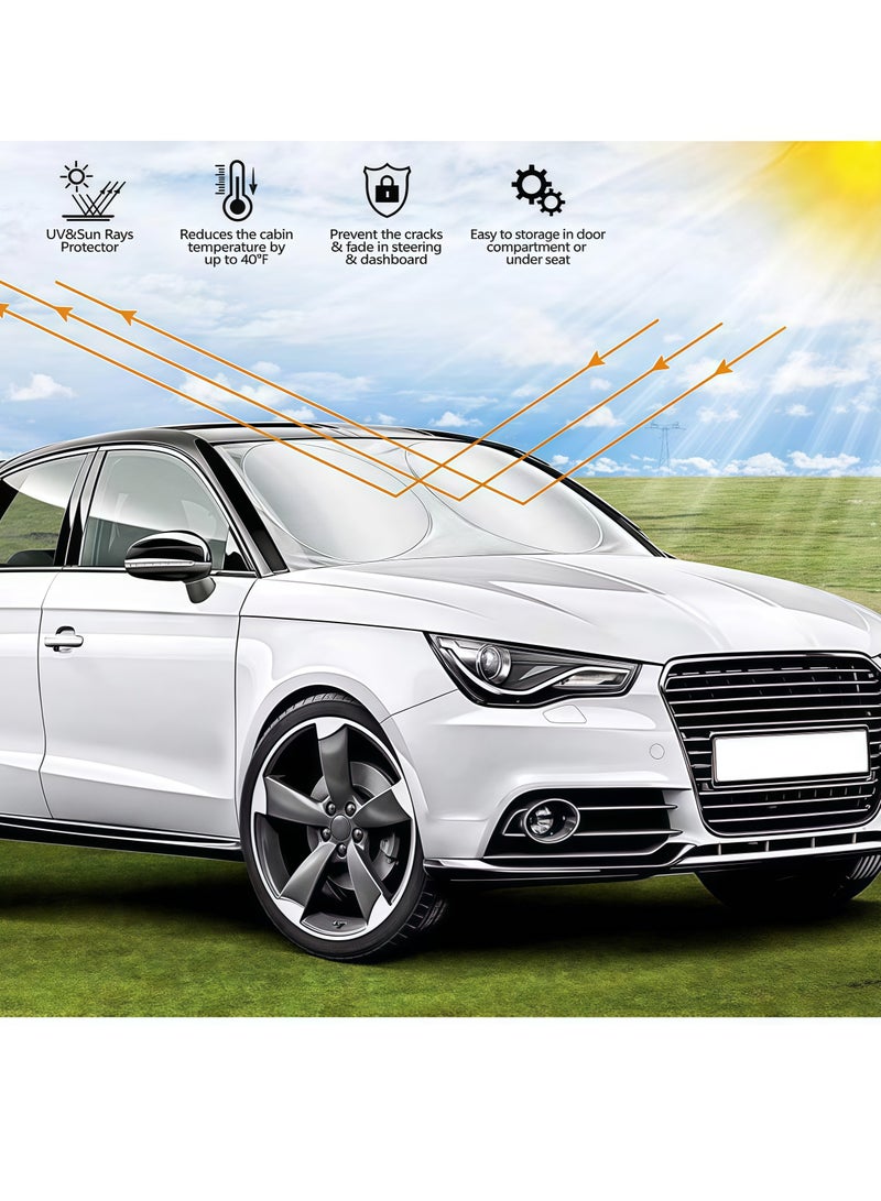 Front windshield sun visor, foldable sunshade protective film, can block 99% of ultraviolet rays, suitable for most SUV, MPV, medium and large cars