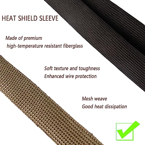 Salior Wire Heat Shield 9.8Ft - 1/2" ID x 10' Spark Plug Wire Heat Shield Wrap Fuel Line Heat Shield Sleeve - Automotive Heat Shield for Protecting Car Accessories (Black) - Image 4
