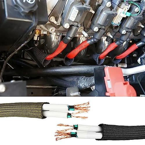 Salior Wire Heat Shield 9.8Ft - 1/2" ID x 10' Spark Plug Wire Heat Shield Wrap Fuel Line Heat Shield Sleeve - Automotive Heat Shield for Protecting Car Accessories (Black) - Image 5