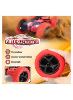 Generic RC Car Toys Remote Control Stunt Car 360 Degree Flips Double Sided Rotating Red  - Image 2
