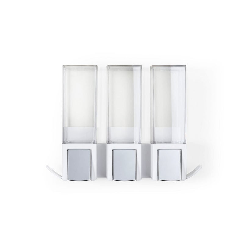 Better Living Better Living Products Clever Triple Shower Dispenser 3 Shampoo and Soap Dispenser 3 x 17 fl oz White 1125 x 35 x 825 