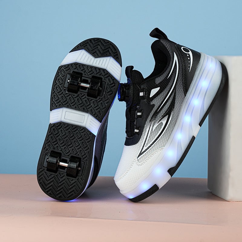 Trendy Kids' Roller Skates with Dual Wheels - Adjustable for Boys and Girls - Image 1
