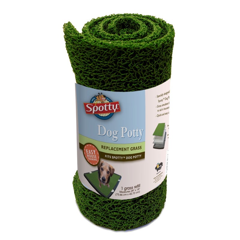 Spotty Indoor Potty Replacement Pad, House Training Pet Puppy Dog Artificial Grass Rug Turf Pee Mat Green 29x18 Inch (Pack of 1) - Image 1