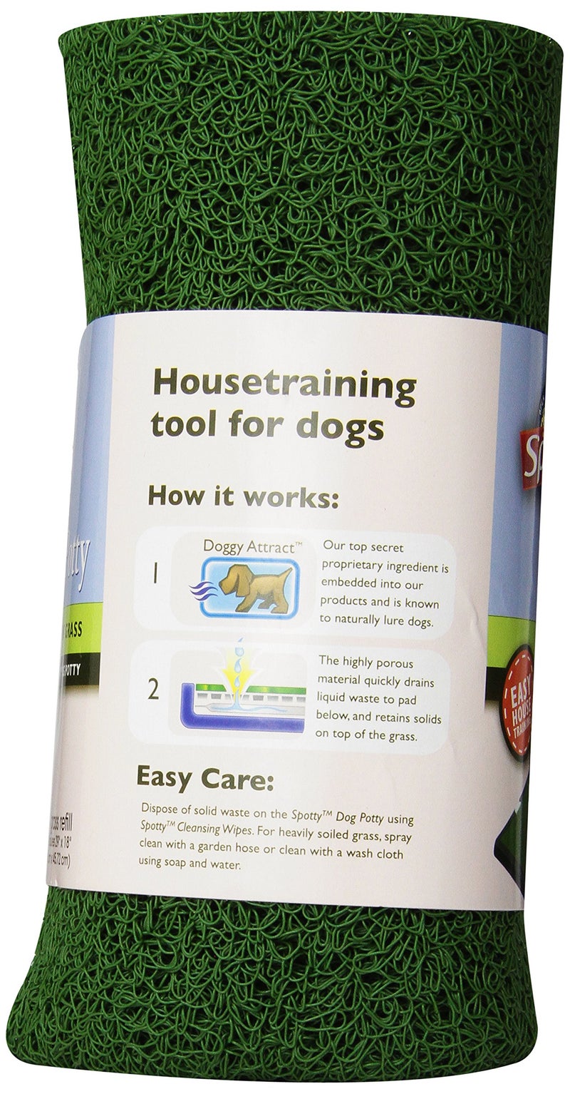 Spotty Indoor Potty Replacement Pad, House Training Pet Puppy Dog Artificial Grass Rug Turf Pee Mat Green 29x18 Inch (Pack of 1) - Image 2