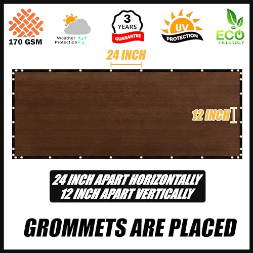 Royal Shade 4' x 50' Brown Fence Privacy Screen Windscreen Cover Netting Mesh Fabric Cloth - Cable Zip Ties Included (We Make Custom Size) - Image 4
