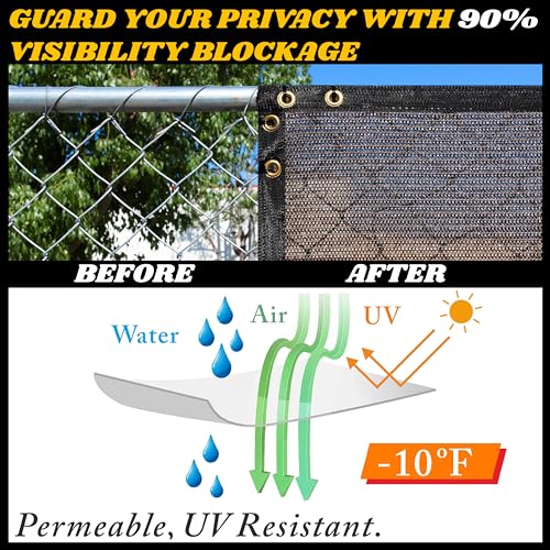 Royal Shade 4' x 50' Brown Fence Privacy Screen Windscreen Cover Netting Mesh Fabric Cloth - Cable Zip Ties Included (We Make Custom Size) - Image 3
