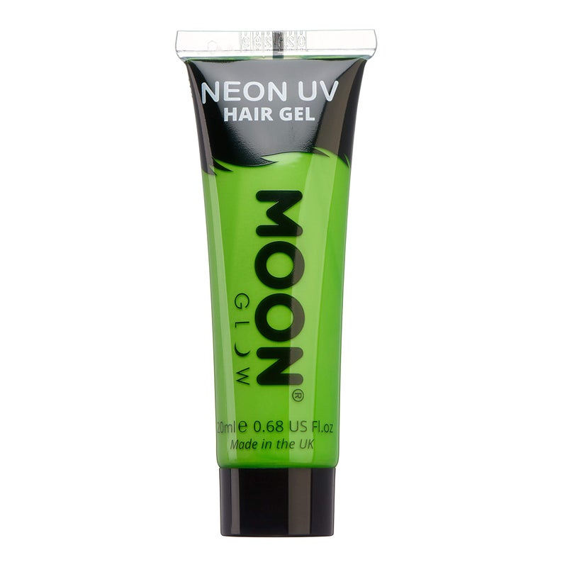 Moon Glow Blacklight Neon UV Hair Gel 067oz Intense Green Temporary wash out hair color Spike and Glow