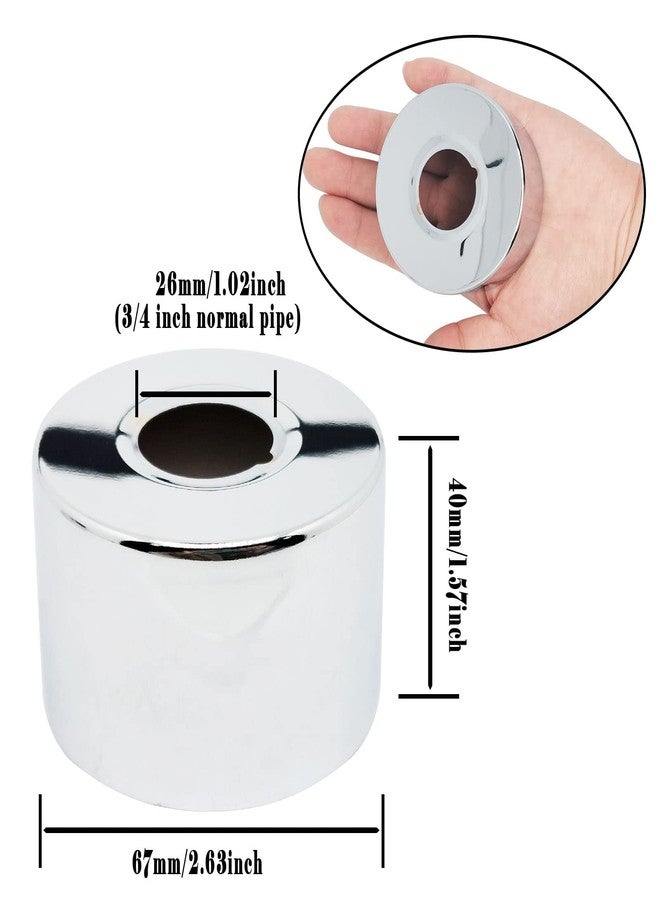 ZLYY 40mm High Stainless Steel Circular Plane Faucet Decorative Cover,Faucet Angle Adapter Escutcheons,Escutcheon Flange Plate Pipe Cover Suitable For 3/4inch Pipe(2pcs) - Image 2