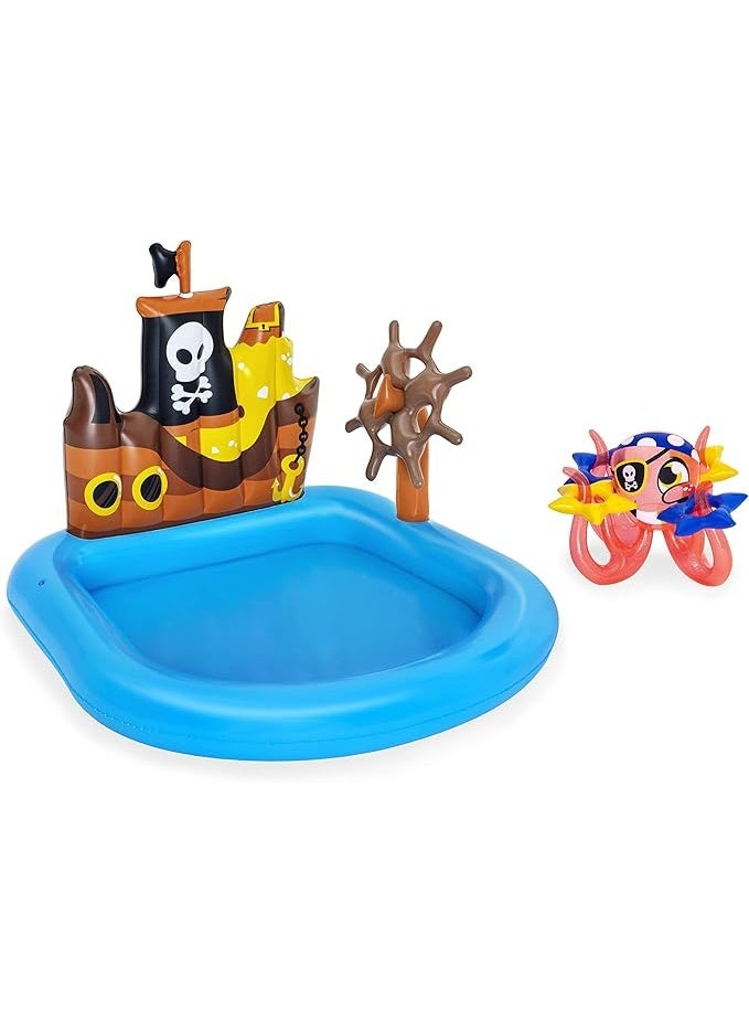 Bestway Kids Inflatable Pirate Ship Pool 140x130x104cm with Octopus Toy | Safe & Fun Summer Play - Image 2