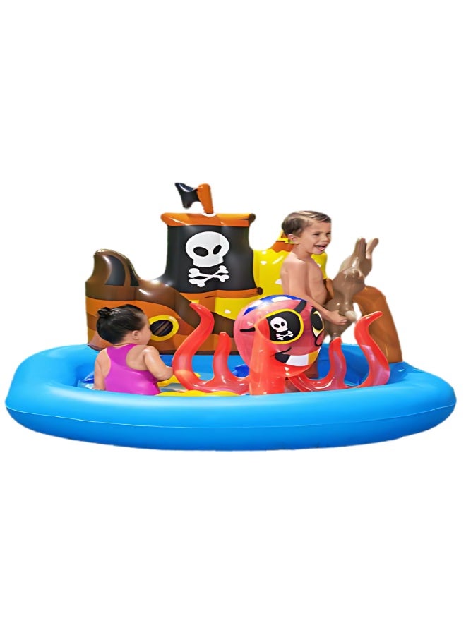 Bestway Kids Inflatable Pirate Ship Pool 140x130x104cm with Octopus Toy | Safe & Fun Summer Play - Image 5