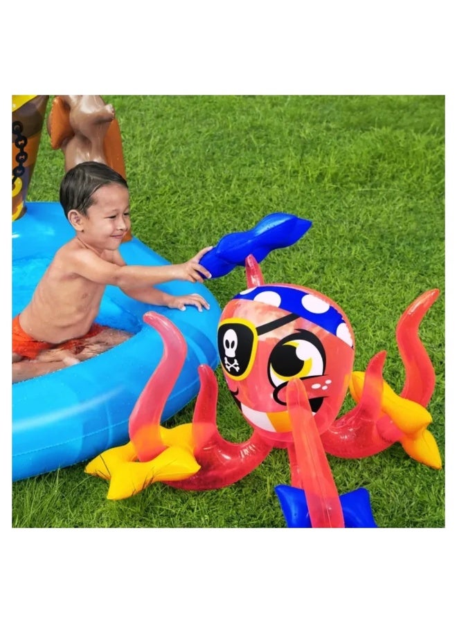 Bestway Kids Inflatable Pirate Ship Pool 140x130x104cm with Octopus Toy | Safe & Fun Summer Play - Image 4