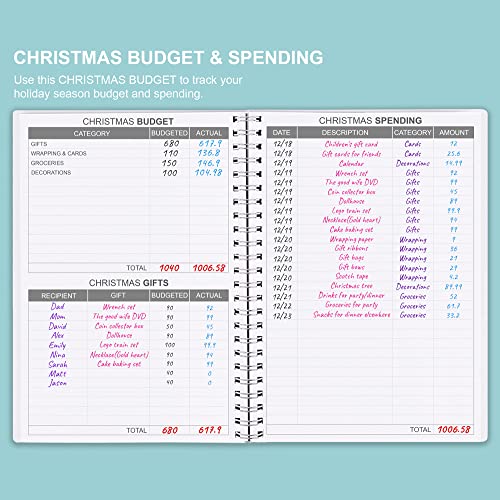 Getvow Budget Planner - Monthly Budget Book with Expense Tracker Notebook, Undated 12 Month Bill Organizer & Finance Planner to Manage Your Money, Account Book with Colorful Tabs, 5.8" x 8.5", Teal - Image 4