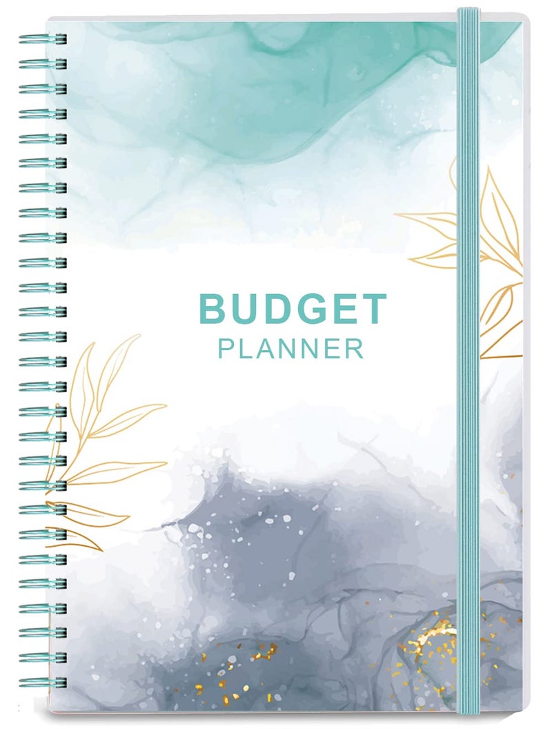 Getvow Budget Planner - Monthly Budget Book with Expense Tracker Notebook, Undated 12 Month Bill Organizer & Finance Planner to Manage Your Money, Account Book with Colorful Tabs, 5.8" x 8.5", Teal - Image 1