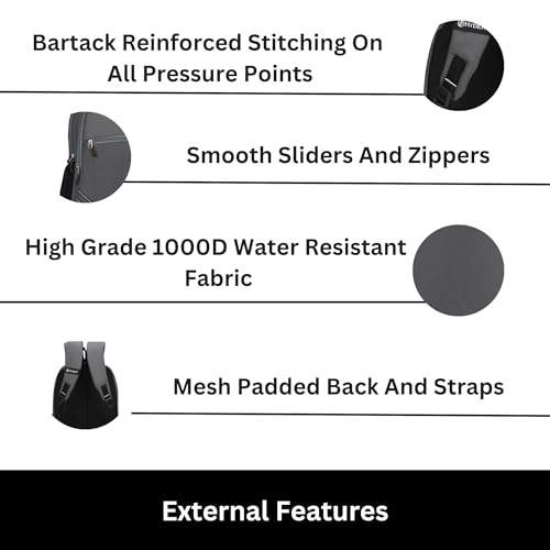 HYDER Apex 35L Unisex Multi-functional Laptop Bag/Backpack for Men and Women - Perfect Bags for College, School, and Business Travel with Padded Sleeve For Laptops Protection (Grey) - Image 5