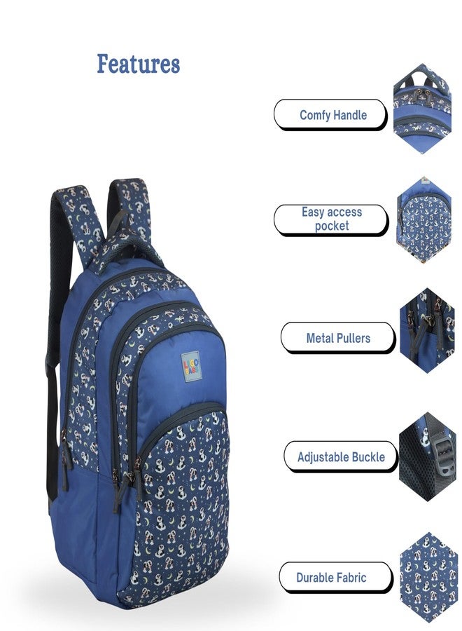 Ligo 19 Inch Catseye Backpack Bags for Boys & Girls | Suitable for 4th to Above Standard Kids (Blue) - Image 4