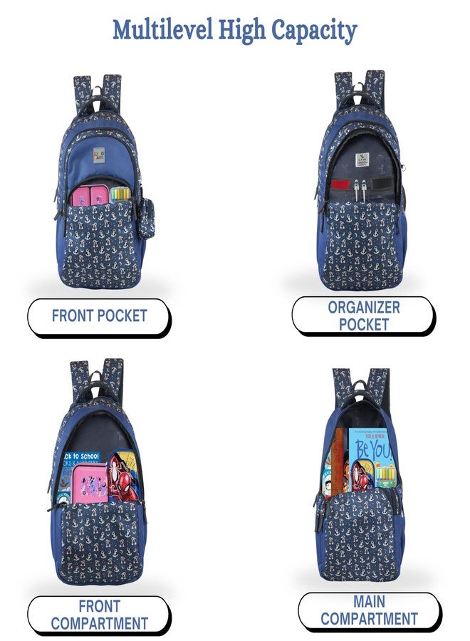 Ligo 19 Inch Catseye Backpack Bags for Boys & Girls | Suitable for 4th to Above Standard Kids (Blue) - Image 5