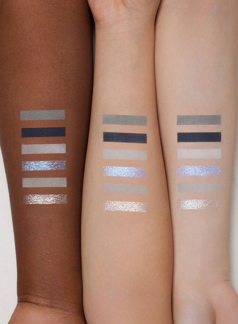 Flower Knows Shell's Jewel Eyeshadow Palette – 6 Smoky Grey & Silver Tones with Matte and Shimmer – 03 Deep Sea - Image 4
