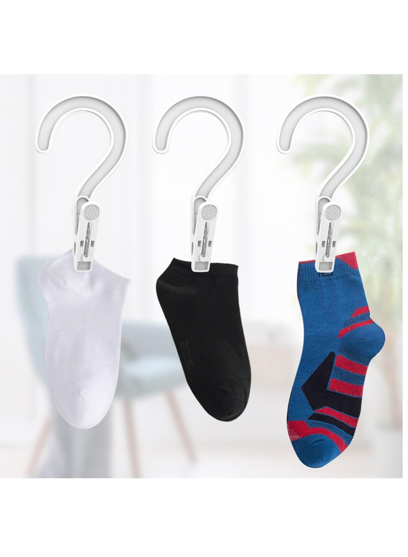 Zikra 24pcs Laundry Hooks Plastic Clothes Boot Hangers Pins Super Strong Hanger Clips for Laundry Hooks Boot Hangers Plastic Clothes Pins Hanger Clips for Bathroom Travel Portable,White - Image 3